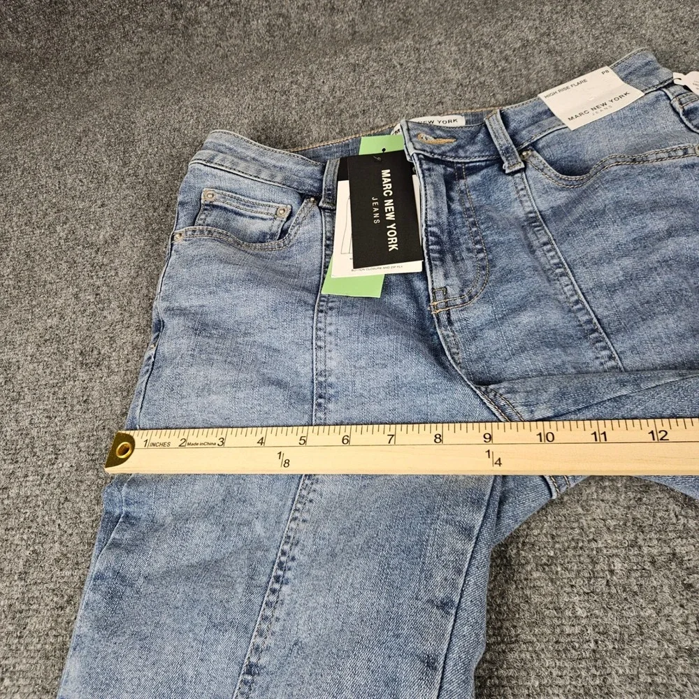 Marc New York High Rise‎ Flare Jeans Medium Wash Front Seam 8P NWT